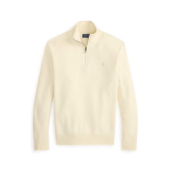 Andover Cream Mesh-Knit Cotton Quarter-Zip Jumper Polo Ralph Lauren 2