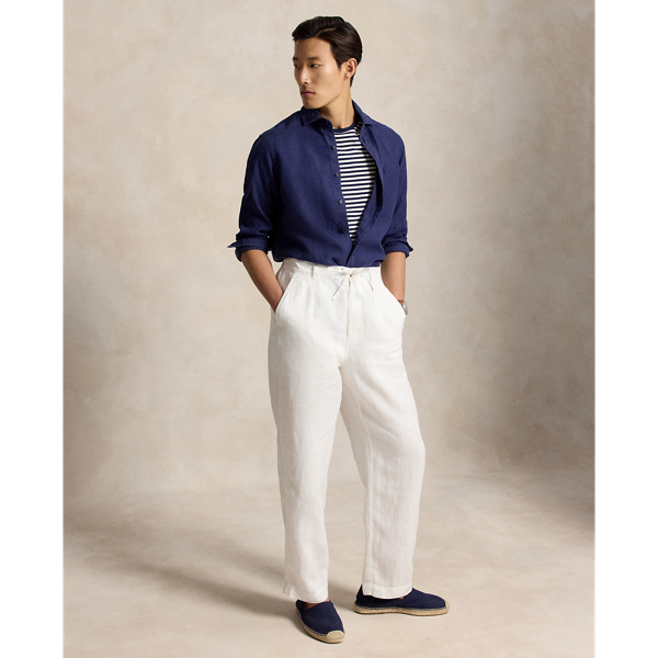 Newport Navy Classic Fit Linen Shirt Polo Ralph Lauren 3