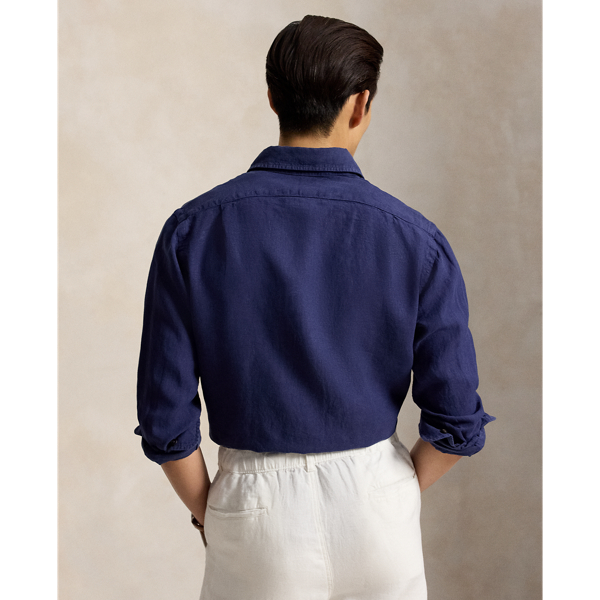Newport Navy Classic Fit Linen Shirt Polo Ralph Lauren 4