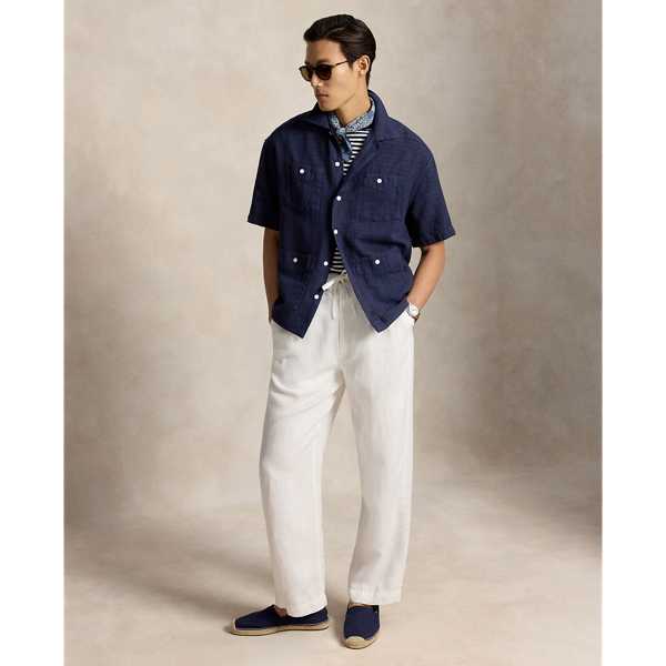 Newport Navy Classic Fit Linen-Cotton Shirt Polo Ralph Lauren 4