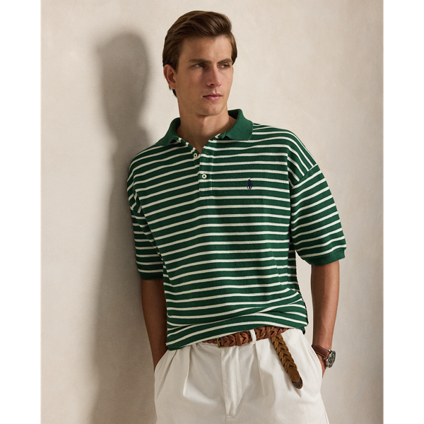 Polo Ralph Lauren 릴렉스핏 스트라이프 텍스처 폴로 셔츠 뉴 포리스트/네비스 1