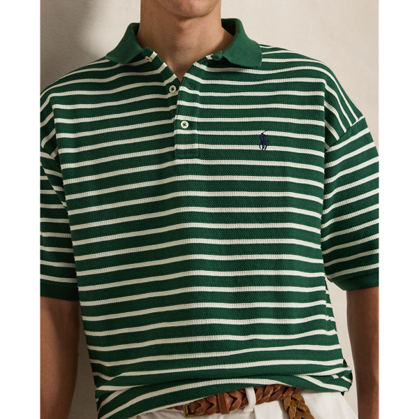 Polo Ralph Lauren 릴렉스핏 스트라이프 텍스처 폴로 셔츠 뉴 포리스트/네비스 6
