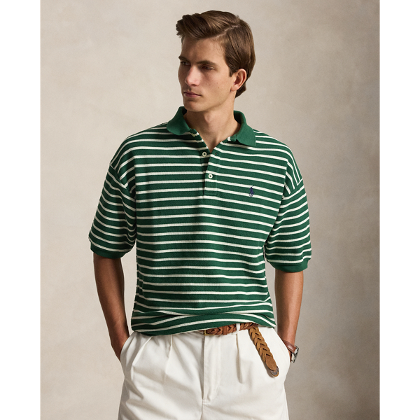 Polo Ralph Lauren 릴렉스핏 스트라이프 텍스처 폴로 셔츠 뉴 포리스트/네비스 7