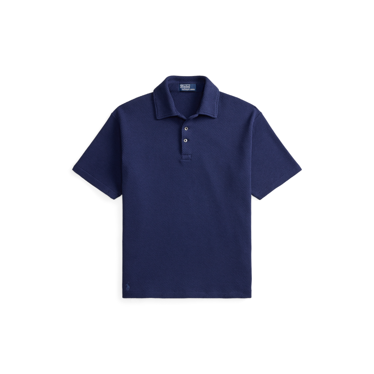 Мужская рубашка-поло Ralph Lauren Standard Fit из фактурного пике, цвет: Тёмно-синий — фото 5