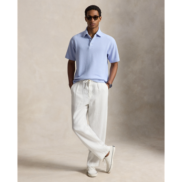 Standard-Fit Poloshirt mit Struktur Polo Ralph Lauren in Kieselsteinblau 3