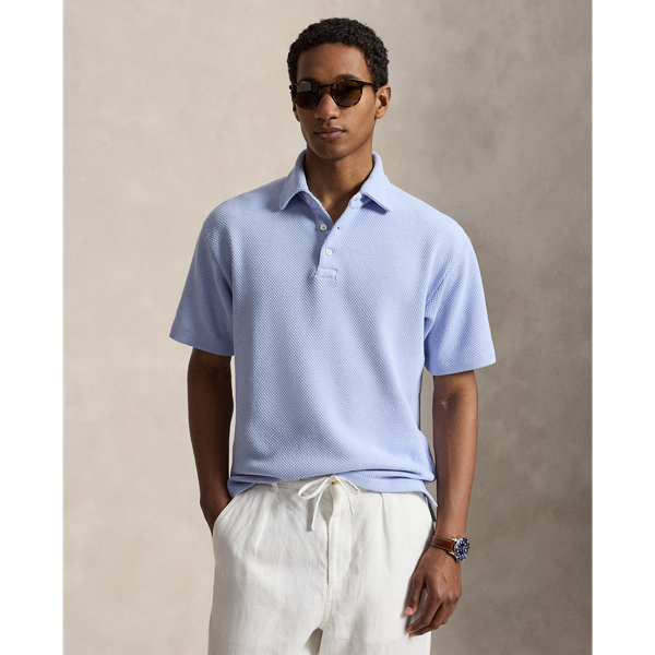 Standard-Fit Poloshirt mit Struktur Polo Ralph Lauren in Kieselsteinblau 1