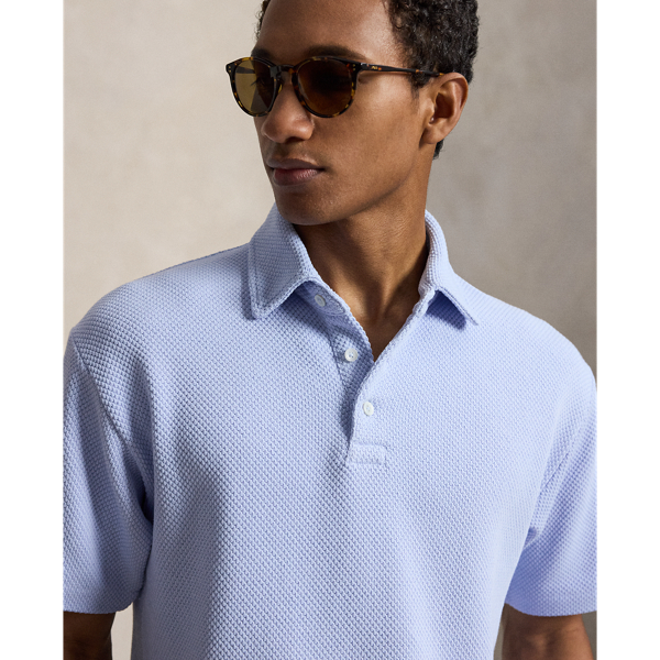 Standard-Fit Poloshirt mit Struktur Polo Ralph Lauren in Kieselsteinblau 5
