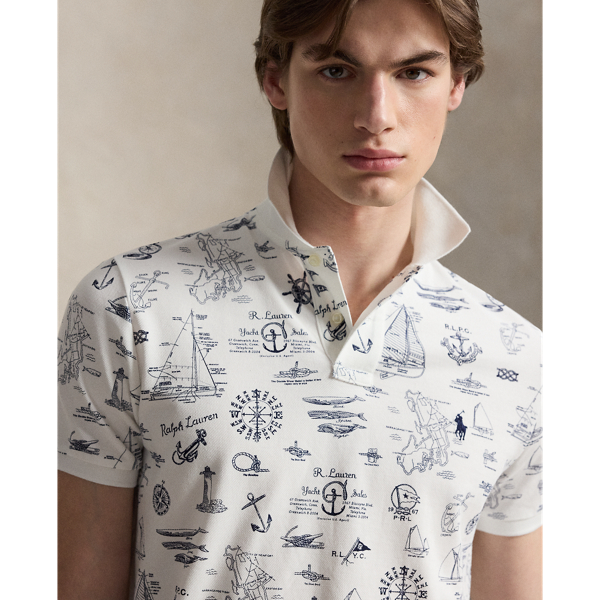 Seaward Bound White Custom Slim Fit Nautical Mesh Polo Shirt Polo Ralph Lauren 6