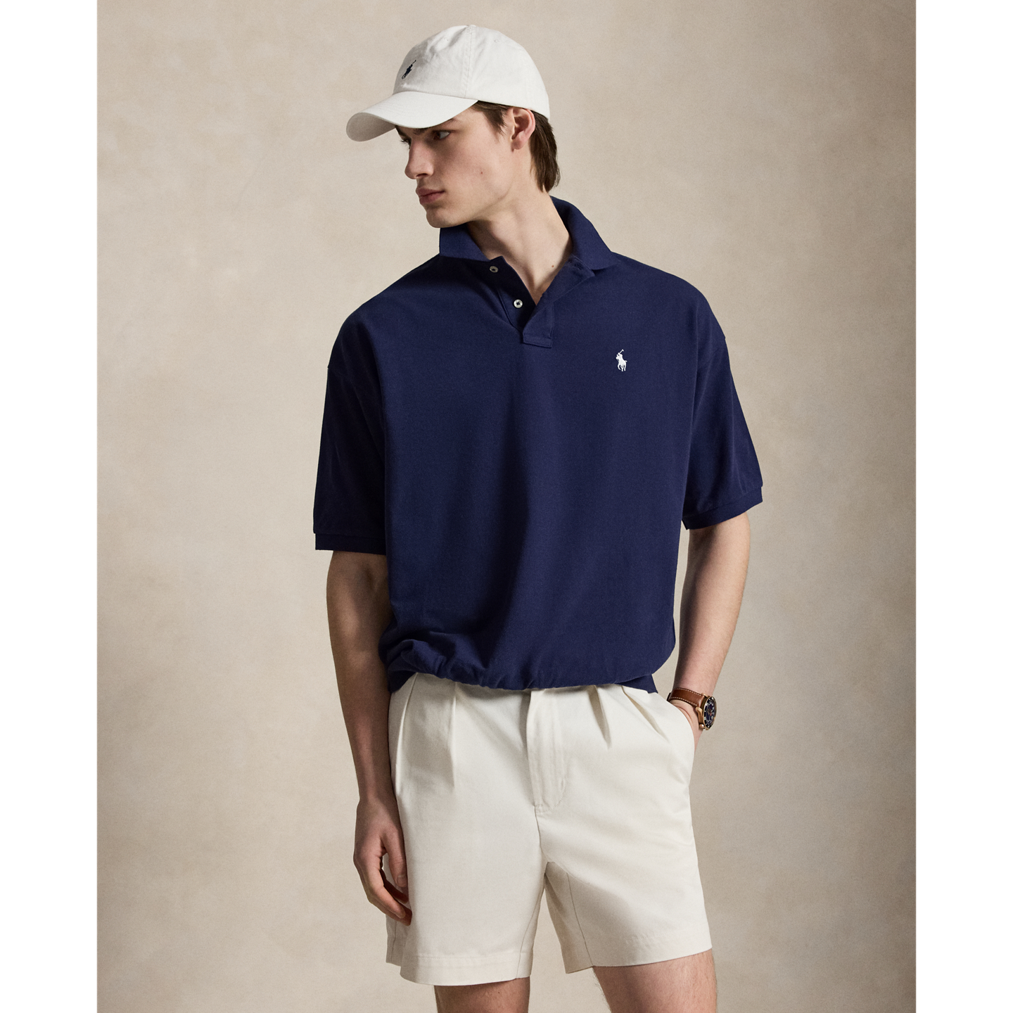 Мужское поло Ralph Lauren Relaxed Fit Mesh Polo, цвет: Тёмно-синий — фото 5
