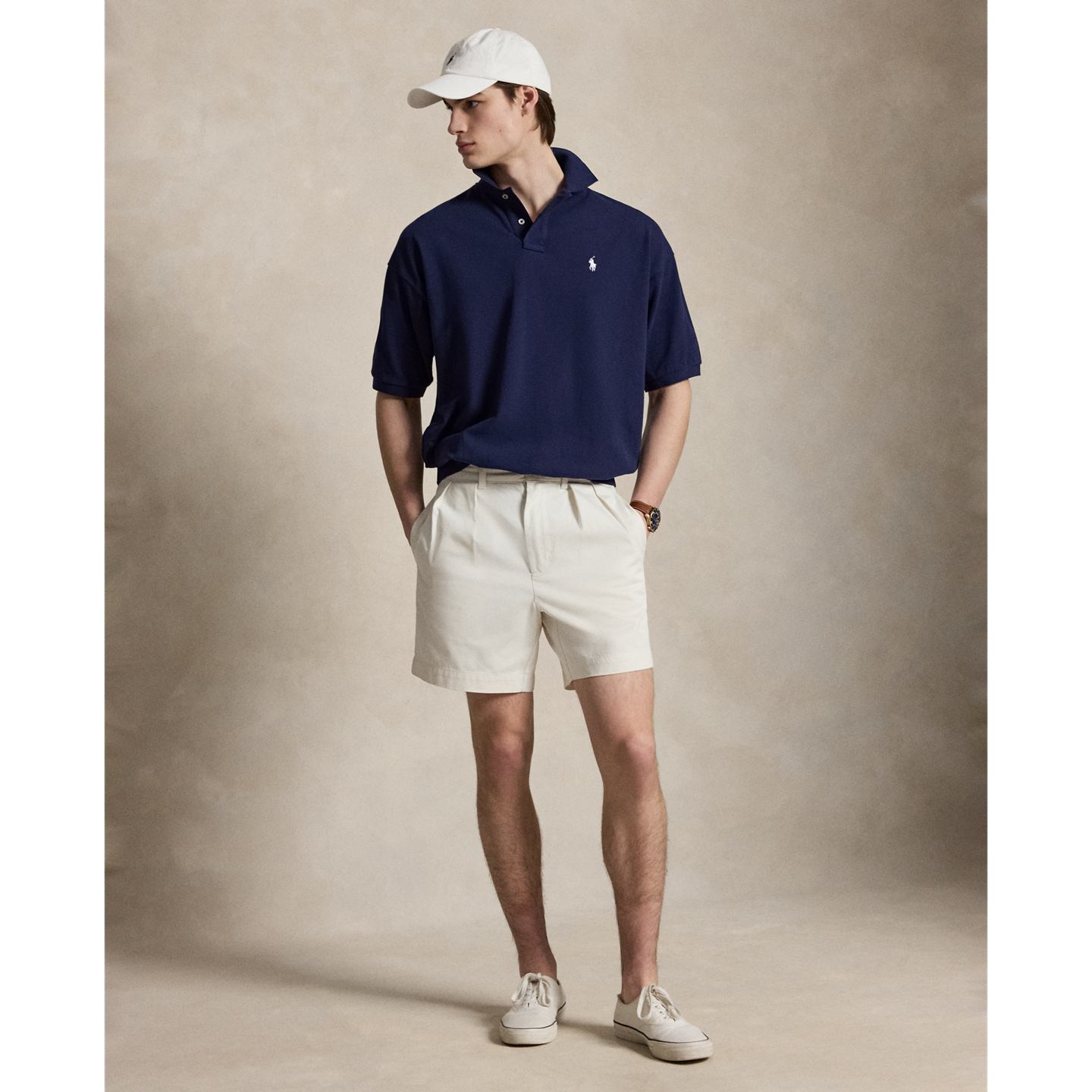 Мужское поло Ralph Lauren Relaxed Fit Mesh Polo, цвет: Тёмно-синий — фото 1