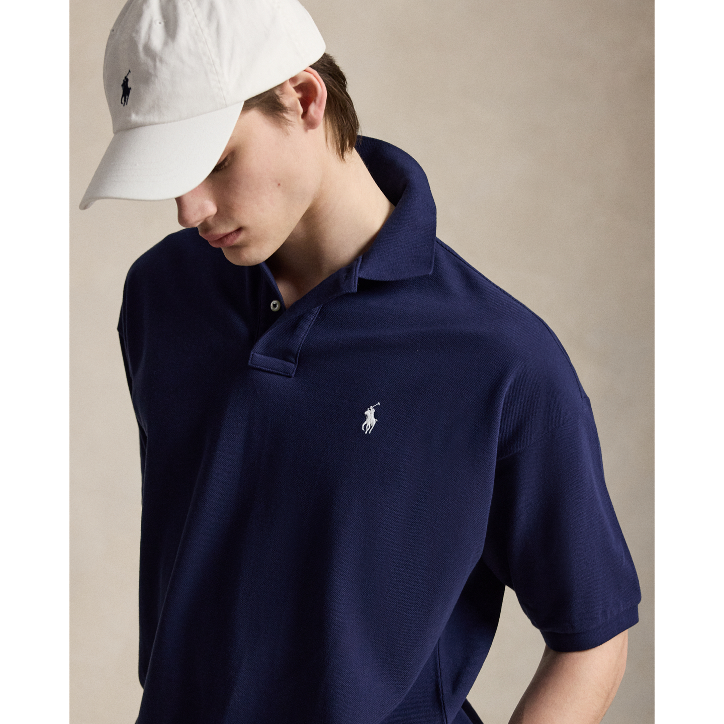 Мужское поло Ralph Lauren Relaxed Fit Mesh Polo, цвет: Тёмно-синий — фото 3