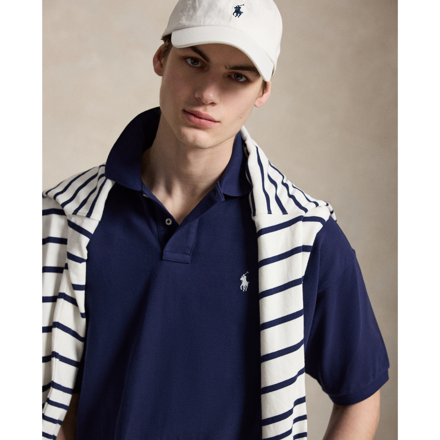 Мужское поло Ralph Lauren Relaxed Fit Mesh Polo, цвет: Тёмно-синий — фото 4