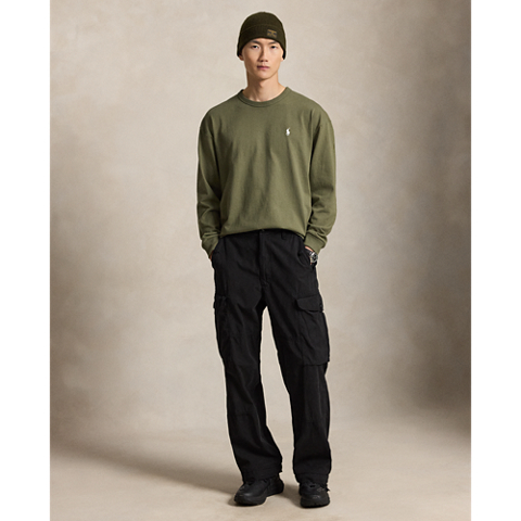 Мужская футболка Ralph Lauren Relaxed Fit Jersey Long-Sleeve T-Shirt, цвет: Оливковый