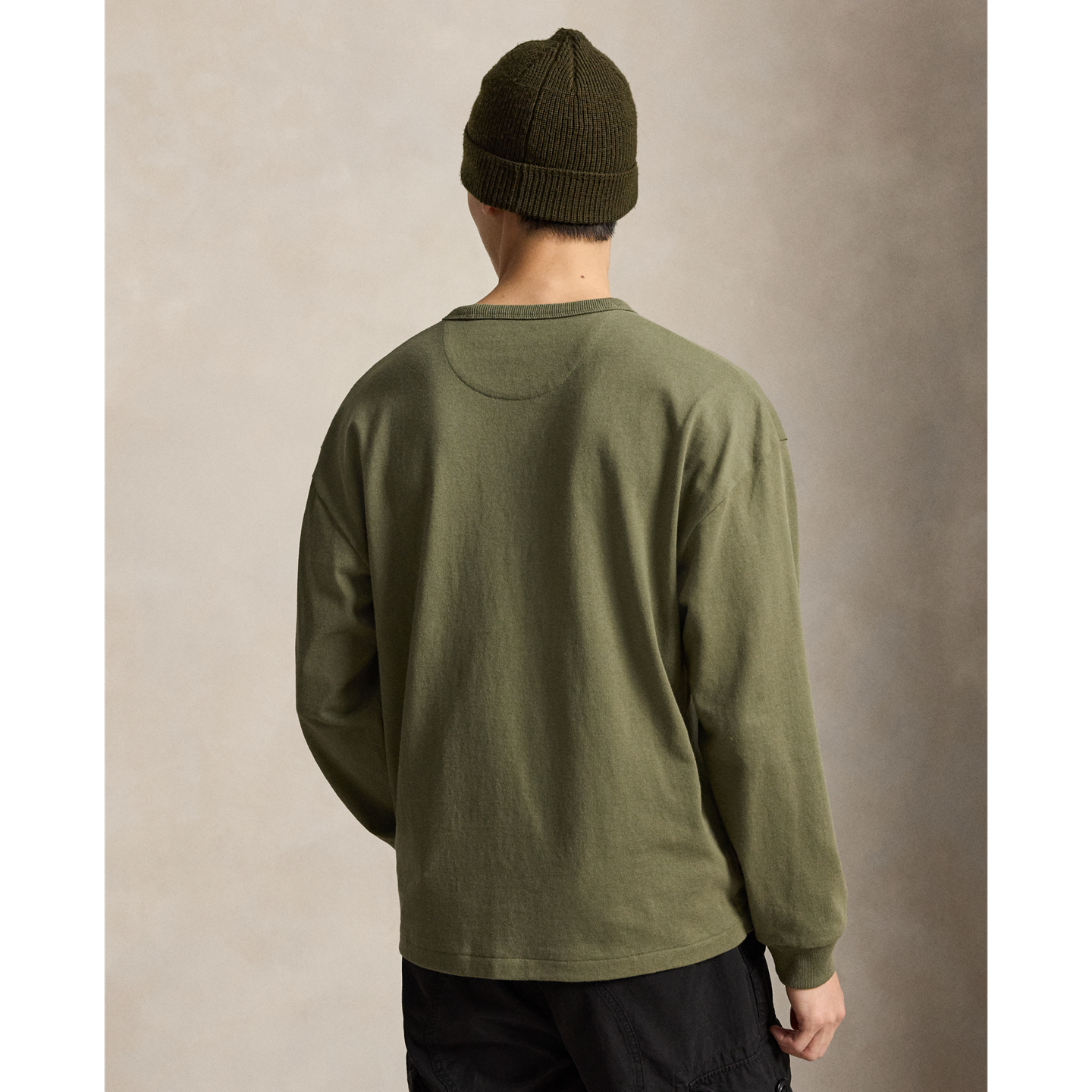 Мужская футболка Ralph Lauren Relaxed Fit Jersey Long-Sleeve T-Shirt, цвет: Оливковый — фото 2