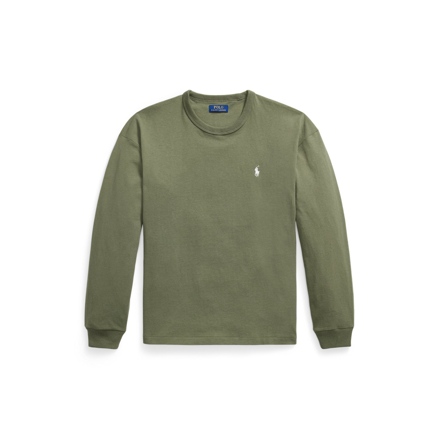 Мужская футболка Ralph Lauren Relaxed Fit Jersey Long-Sleeve T-Shirt, цвет: Оливковый — фото 5