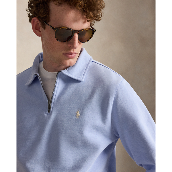 Pebble Blue Loopback Fleece Quarter-Zip Sweatshirt Polo Ralph Lauren 6