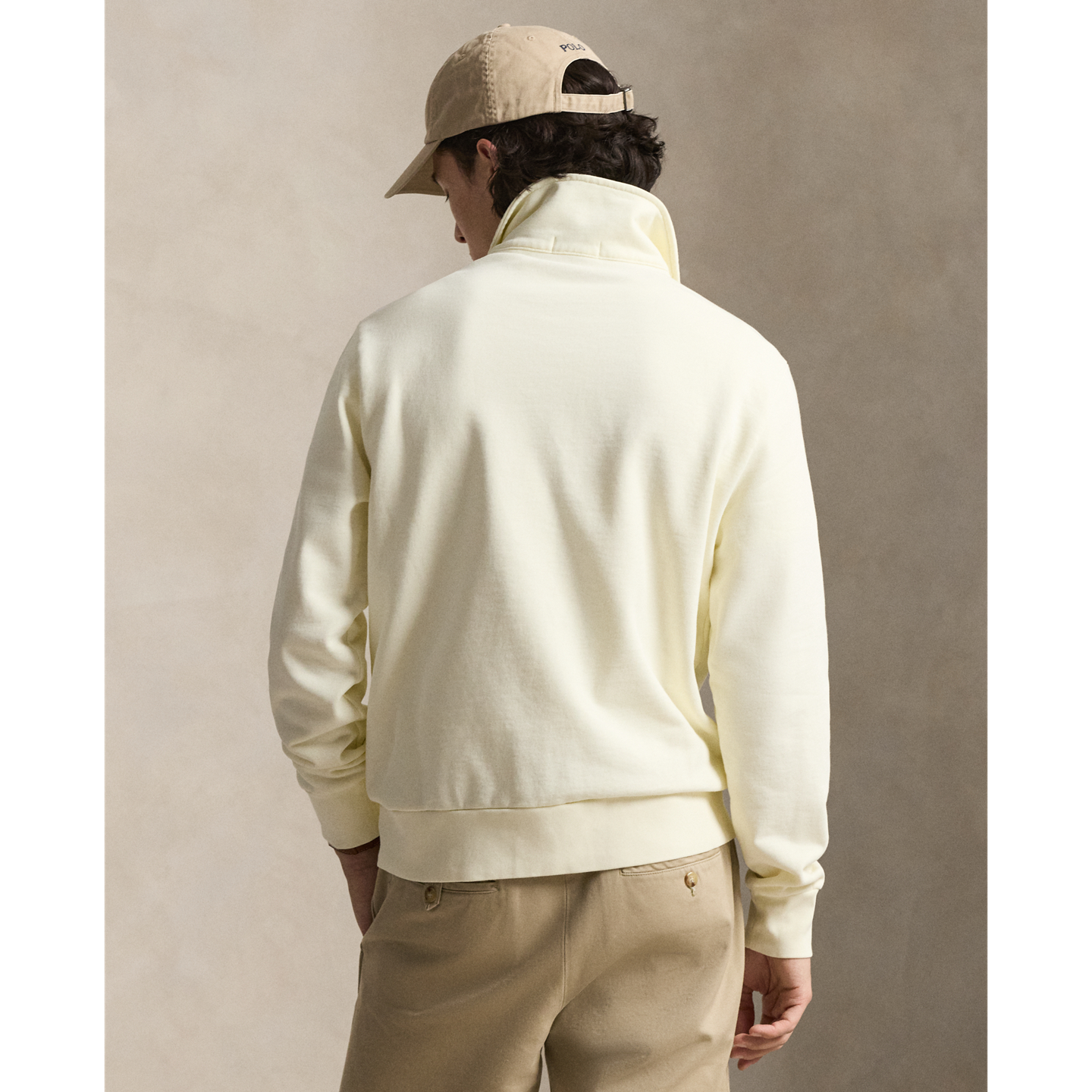 Мужская толстовка Ralph Lauren Loopback Fleece Quarter-Zip, цвет: Кремовый — фото 2