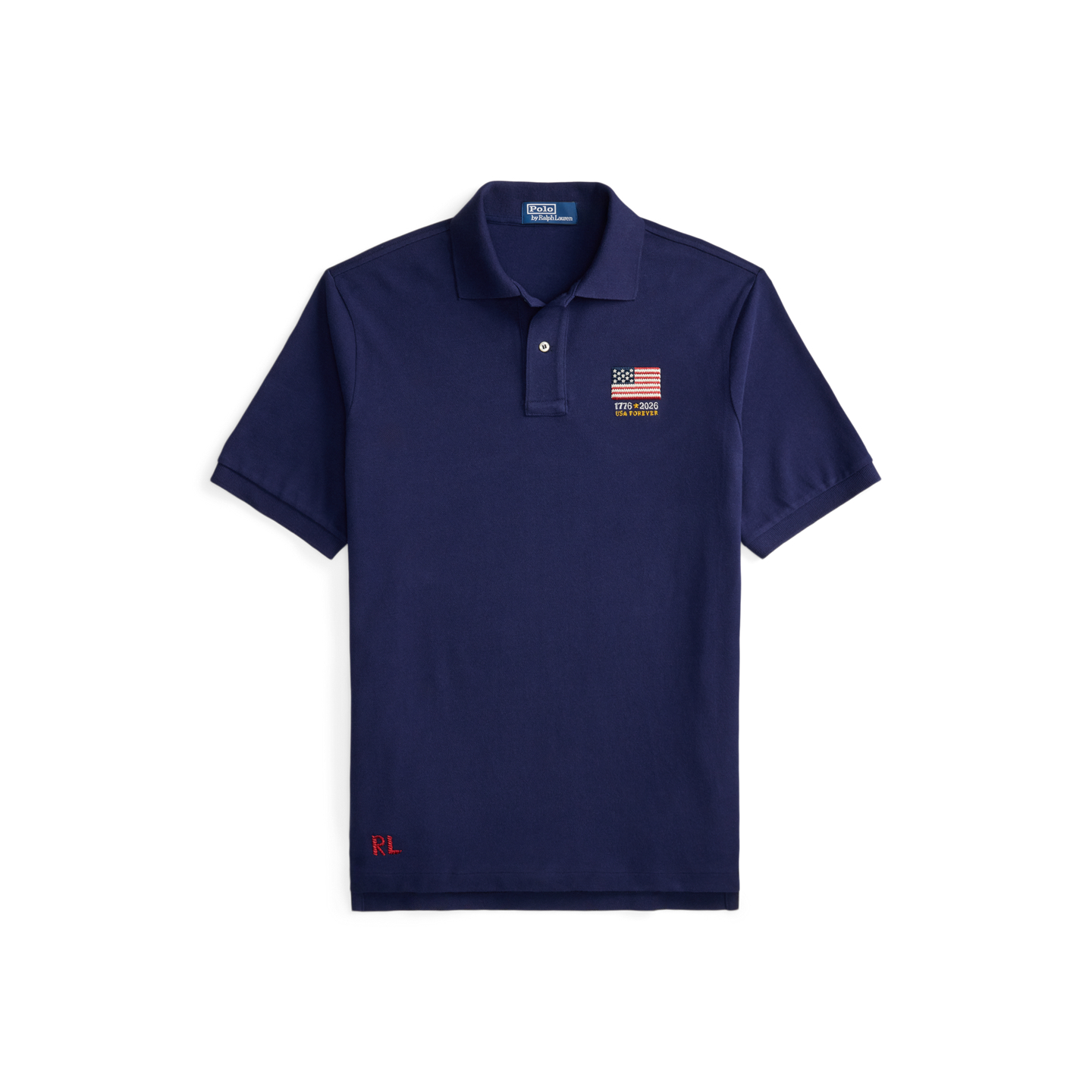 Мужское поло Ralph Lauren American Icons Stamp Polo, цвет: Тёмно-синий — фото 7