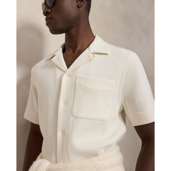 Nevis Herringbone Jersey Camp Shirt Polo Ralph Lauren 6