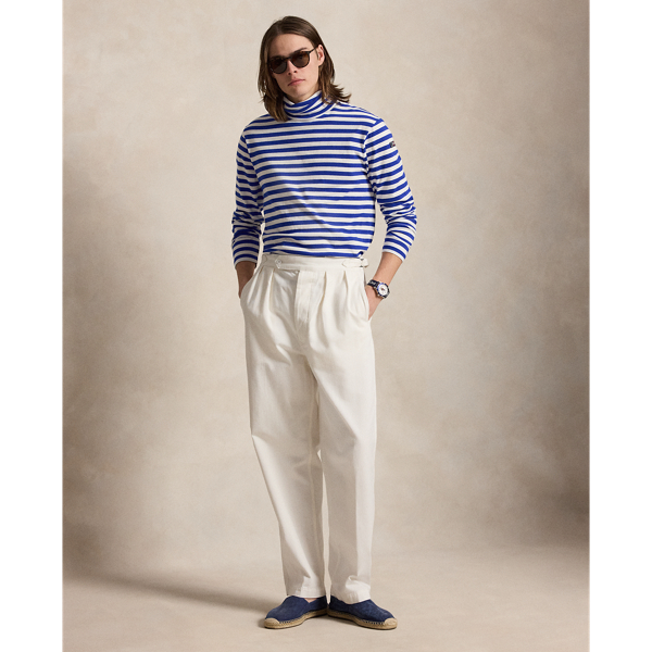 Rugby Royal/White Classic Fit Striped Rollneck Pullover Polo Ralph Lauren 4