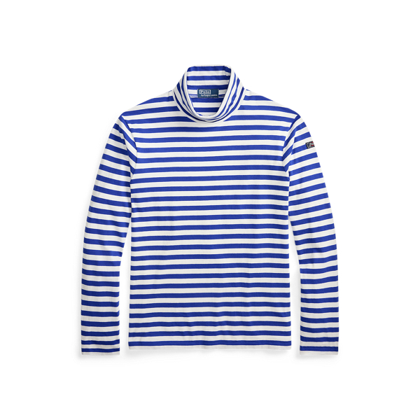 Rugby Royal/White Classic Fit Striped Rollneck Pullover Polo Ralph Lauren 2