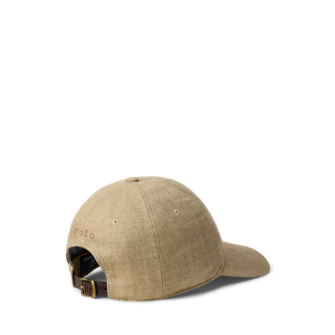 Мужская кепка Ralph Lauren Linen Herringbone Ball, цвет: Коричневый