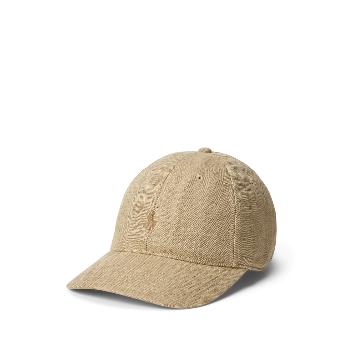 Мужская кепка Ralph Lauren Linen Herringbone Ball, цвет: Коричневый — фото 3