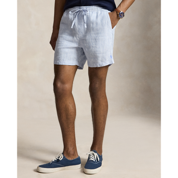 Cabana Blue/White 15 cm Polo Prepster Linen Shorts Polo Ralph Lauren 4