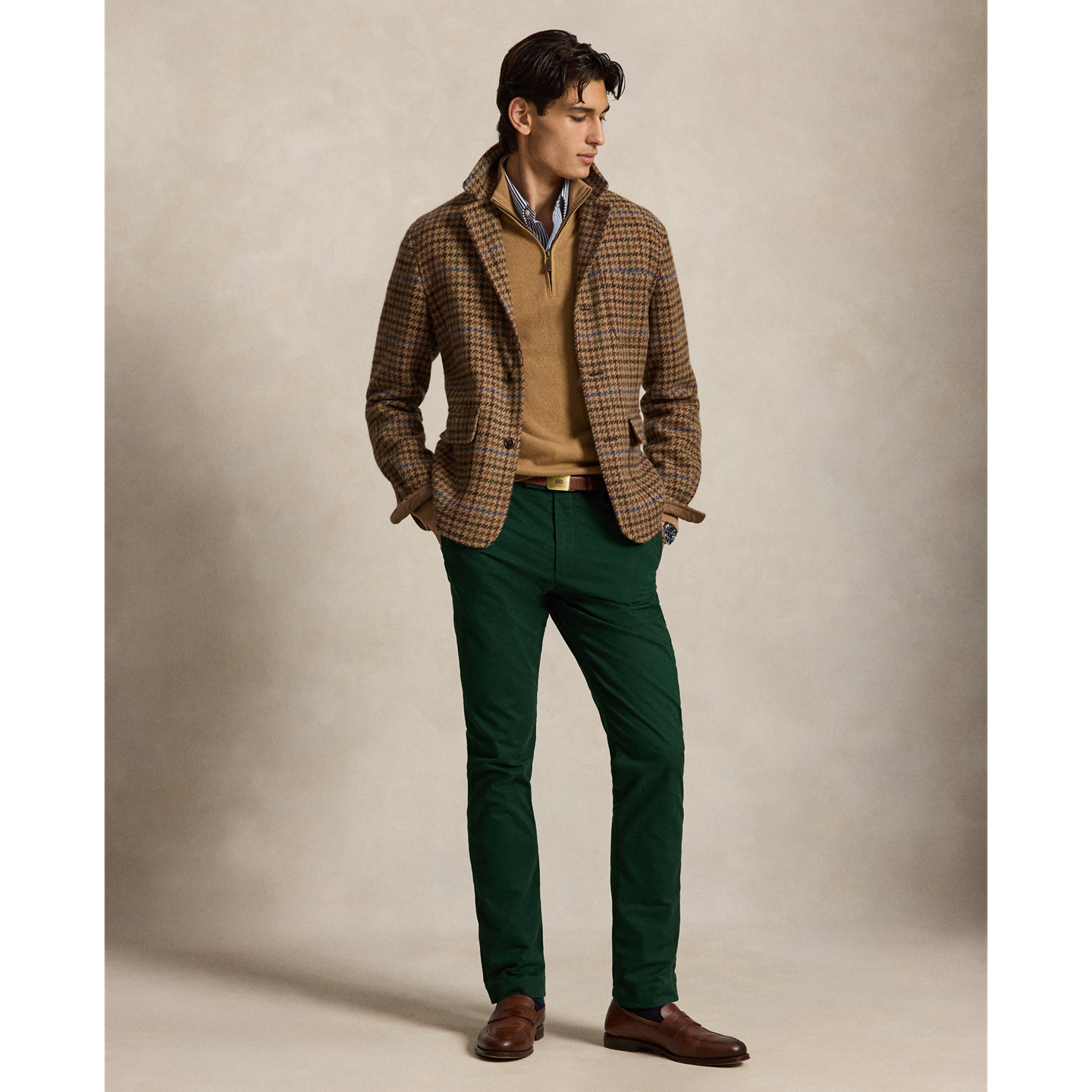 Мужские брюки Ralph Lauren Greenwich Straight Fit Chino Pant, цвет: Зелёный — фото 4