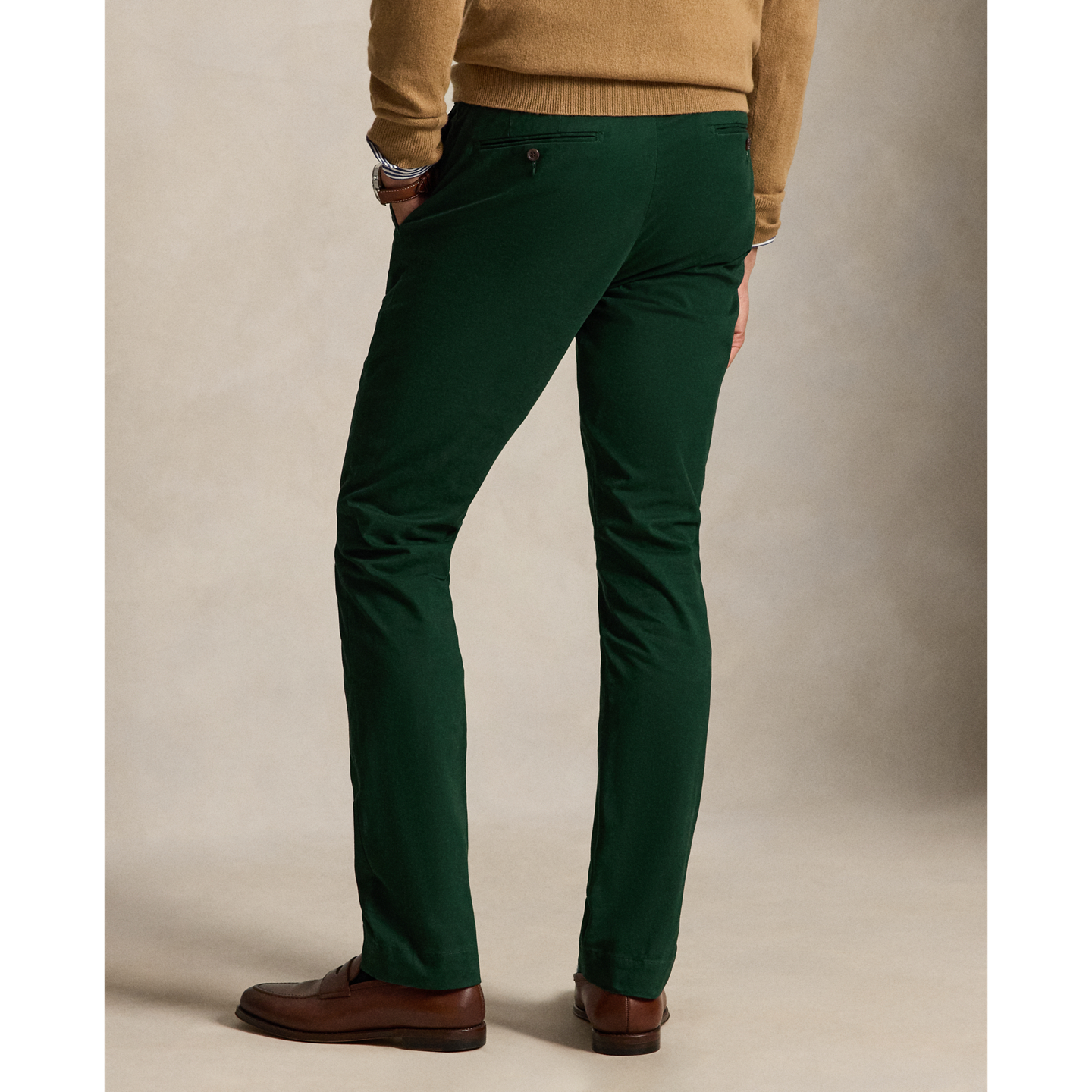 Мужские брюки Ralph Lauren Greenwich Straight Fit Chino Pant, цвет: Зелёный — фото 2