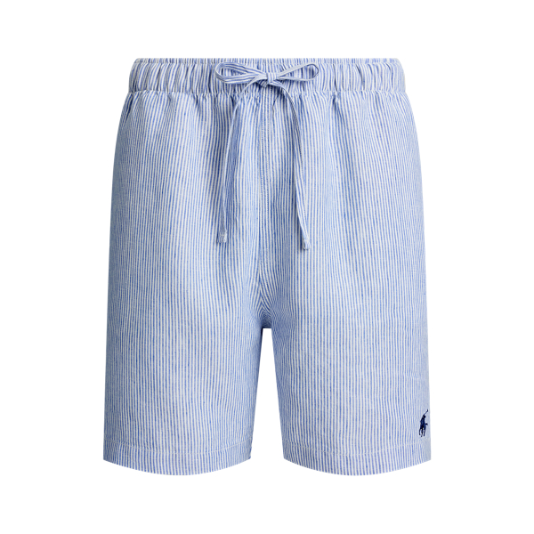 Cabana Blue White 6-Inch Lateef Classic Fit Linen Short Polo Ralph Lauren 2