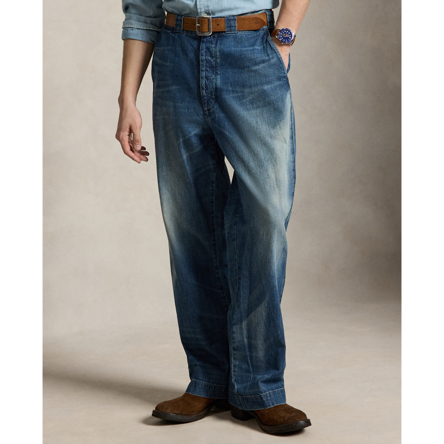 Мужские брюки Polo Ralph Lauren The Denim Big Chino, цвет: Индиго — фото 1