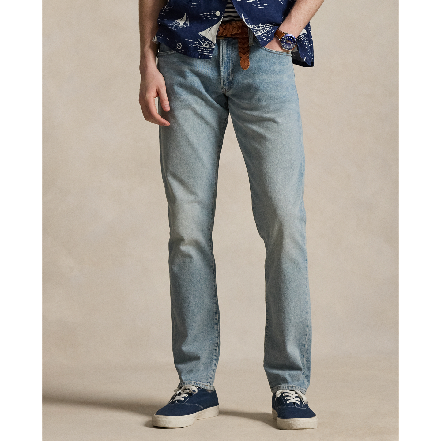Мужские джинсы Polo Ralph Lauren Sullivan Slim Stretch, цвет: Светлый индиго — фото 1