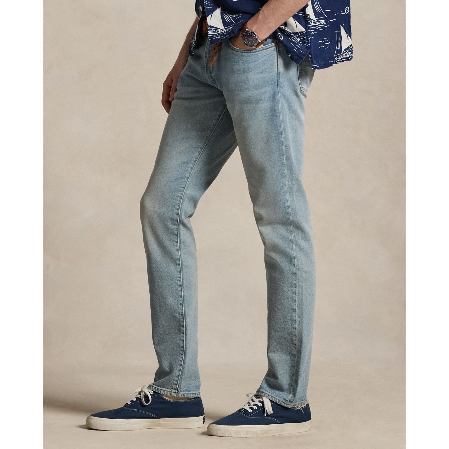 Мужские джинсы Polo Ralph Lauren Sullivan Slim Stretch, цвет: Светлый индиго — фото 2