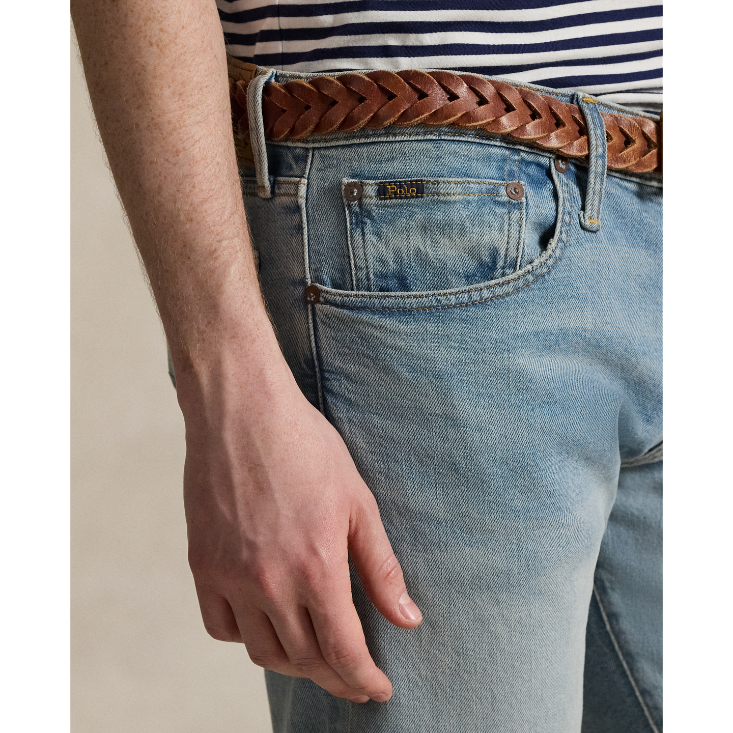 Мужские джинсы Polo Ralph Lauren Sullivan Slim Stretch, цвет: Светлый индиго — фото 4