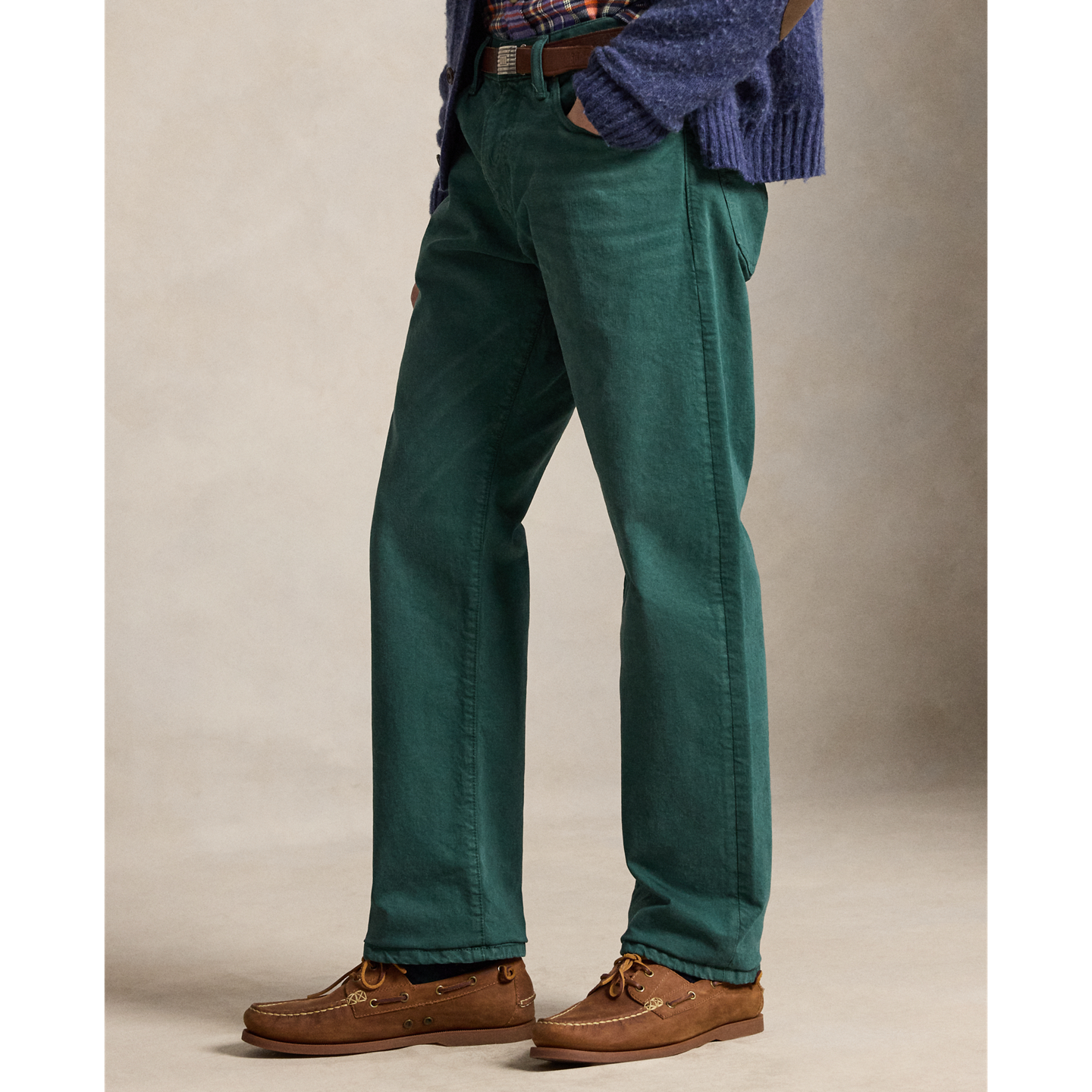 Мужские джинсы Ralph Lauren Hampton Straight Garment-Dyed, цвет: Зелёный — фото 2