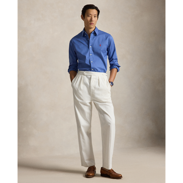 Camicia in twill ultraleggero Custom-Fit Polo Ralph Lauren in Blu Nimes 4