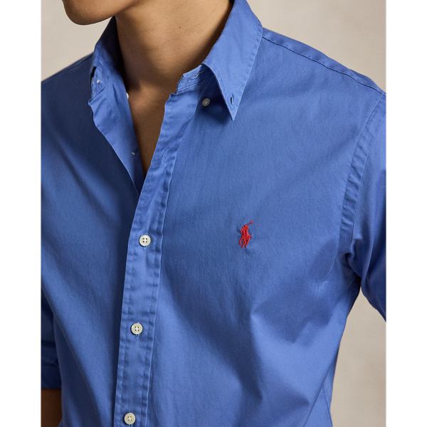 Camicia in twill ultraleggero Custom-Fit Polo Ralph Lauren in Blu Nimes 6