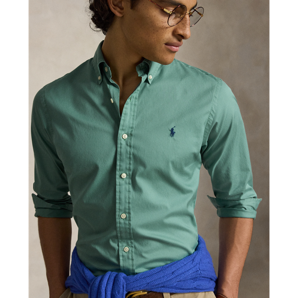 Seafoam Custom Fit Featherweight Twill Shirt Polo Ralph Lauren 6