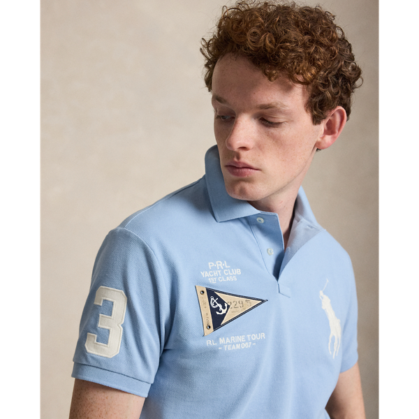 Polo Big Pony Custom Slim Fit Polo Ralph Lauren en Bleu poudre 6