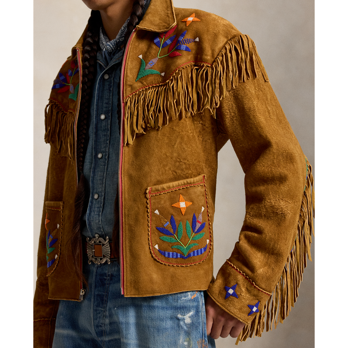Мужская куртка Ralph Lauren PRL x TÓPA Standing Sage Fringe, цвет: Верблюжий — фото 6