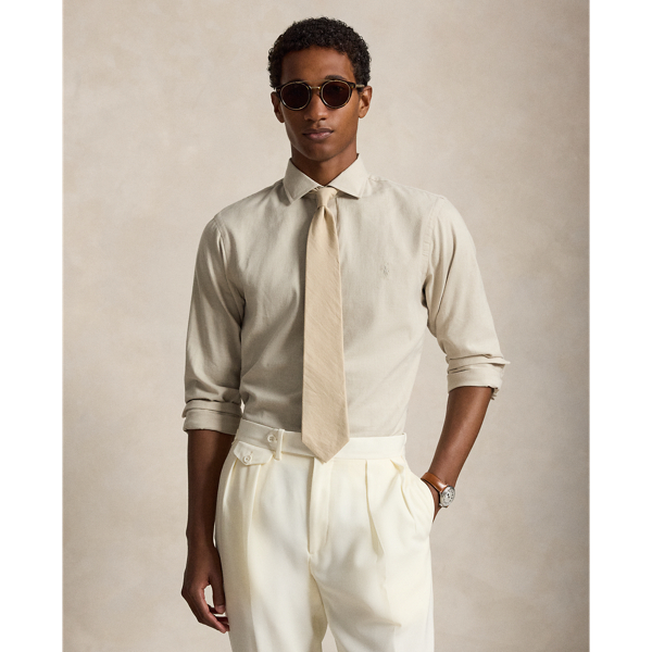 Expedition Dune Heather Custom Fit Performance Twill Shirt Polo Ralph Lauren 1