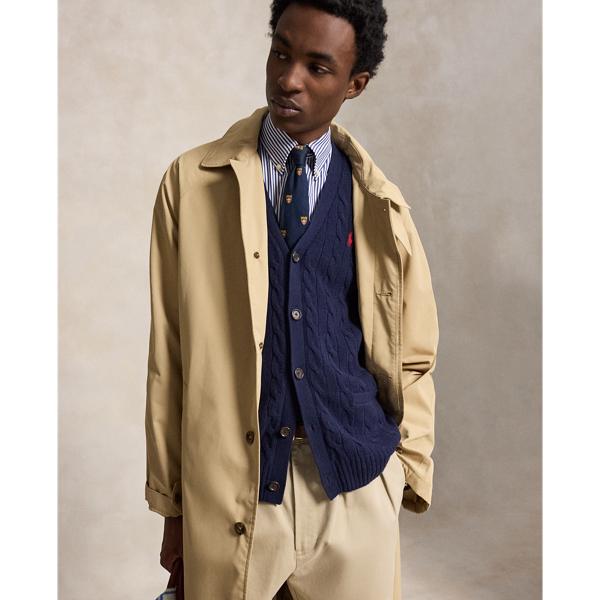 Cardigan torsad&eacute; en laine et cachemire Polo Ralph Lauren en Marine chasseur 7