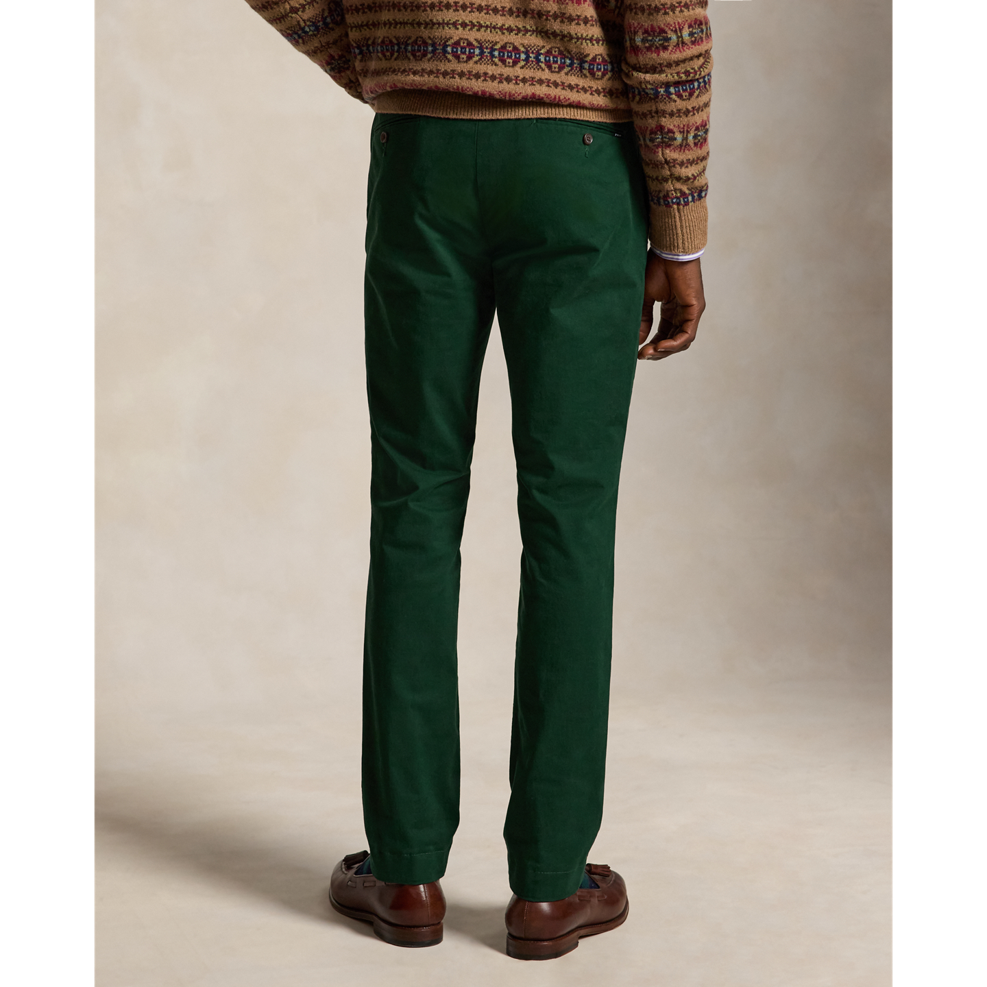 Мужские брюки Ralph Lauren Greenwich Slim Fit Stretch Chino, цвет: Зелёный — фото 2