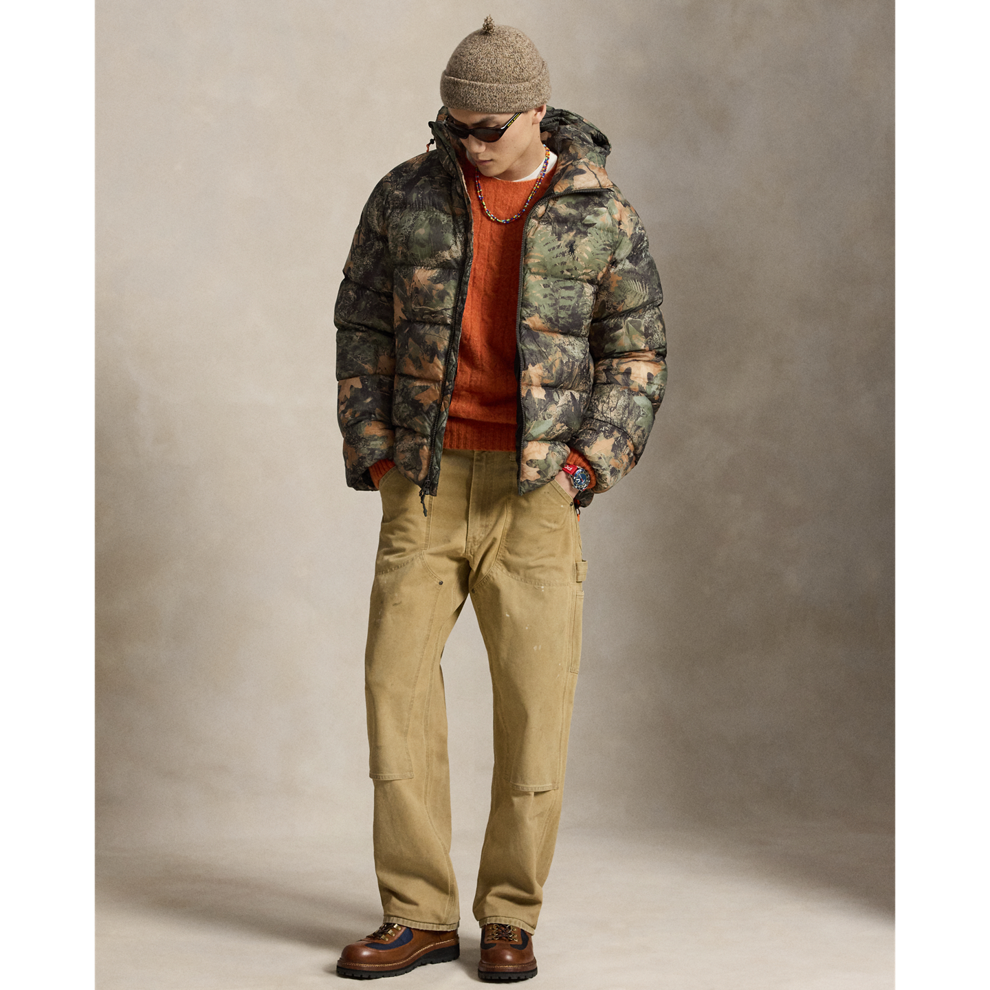 Мужская куртка Ralph Lauren The Hawthorne Forest-Print Down, цвет: Тёмно-зелёный камуфляжный — фото 6