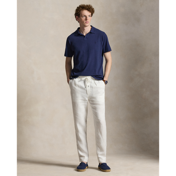 Newport Navy/Navy Standard Fit Cotton-Linen Polo Shirt Polo Ralph Lauren 4