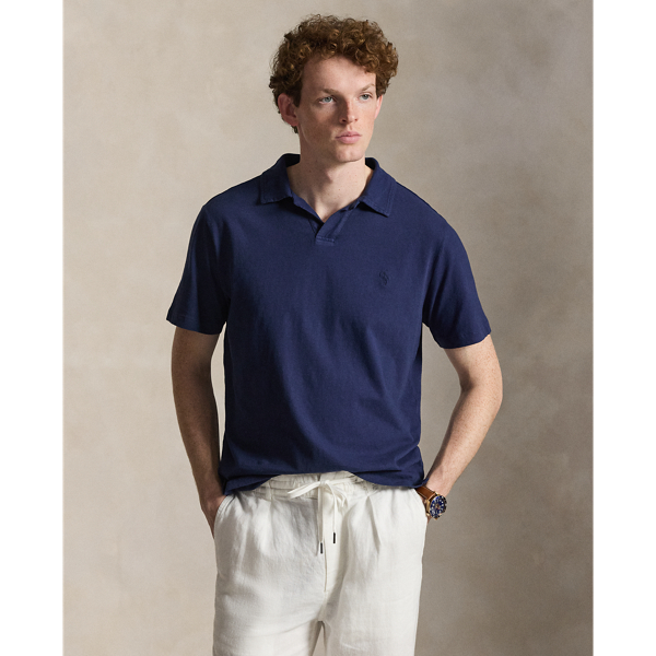 Standard Fit Cotton-Linen Polo Shirt