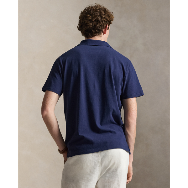Newport Navy/Navy Standard Fit Cotton-Linen Polo Shirt Polo Ralph Lauren 5