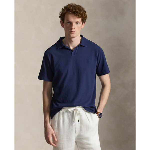 Newport Navy/Navy Standard Fit Cotton-Linen Polo Shirt Polo Ralph Lauren 7