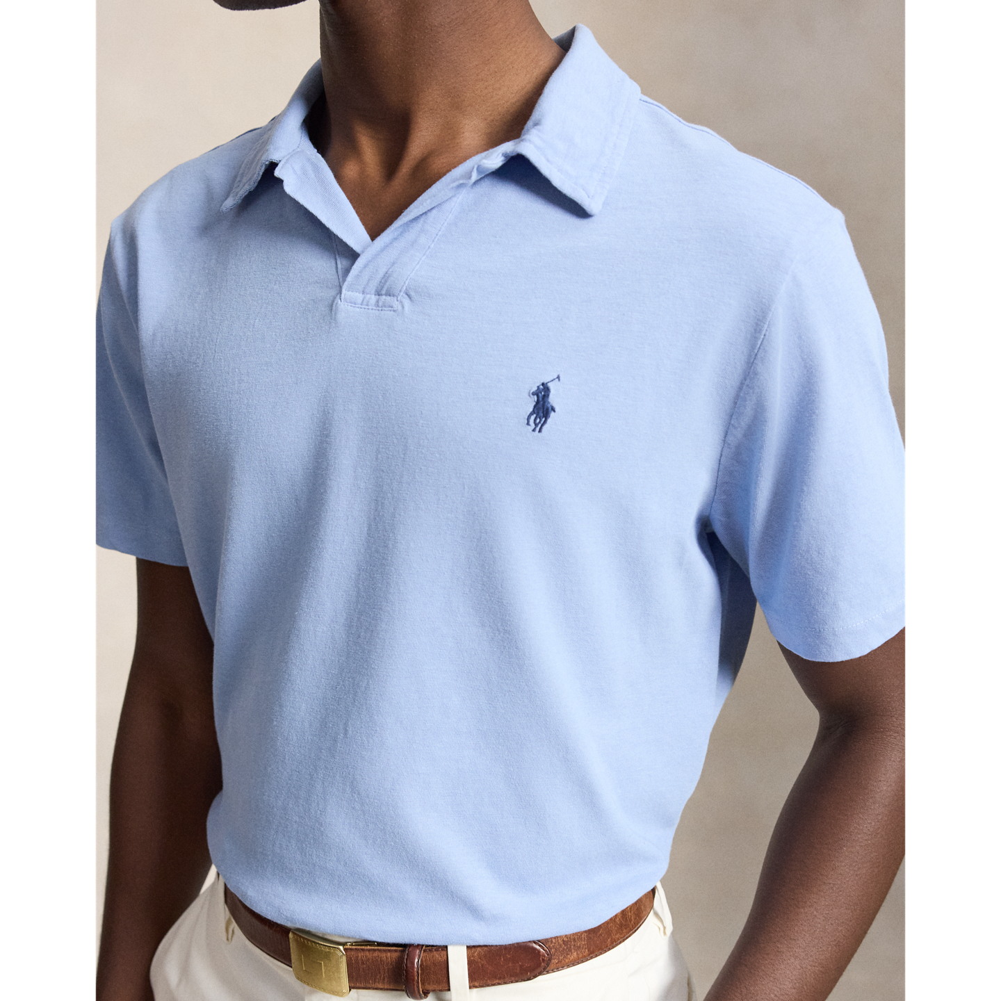 Мужское поло Ralph Lauren Standard Fit Cotton-Linen Polo, цвет: Синий — фото 3